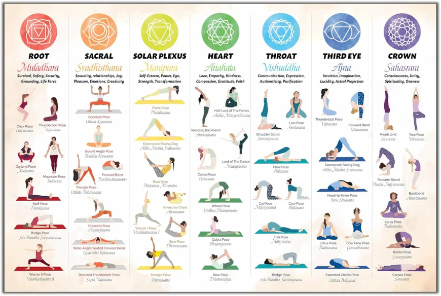 Chakra-Specific Poses  Each chakra corresponds to specific physical regions of the body. Practicing chakra-specific poses helps balance these energy centers